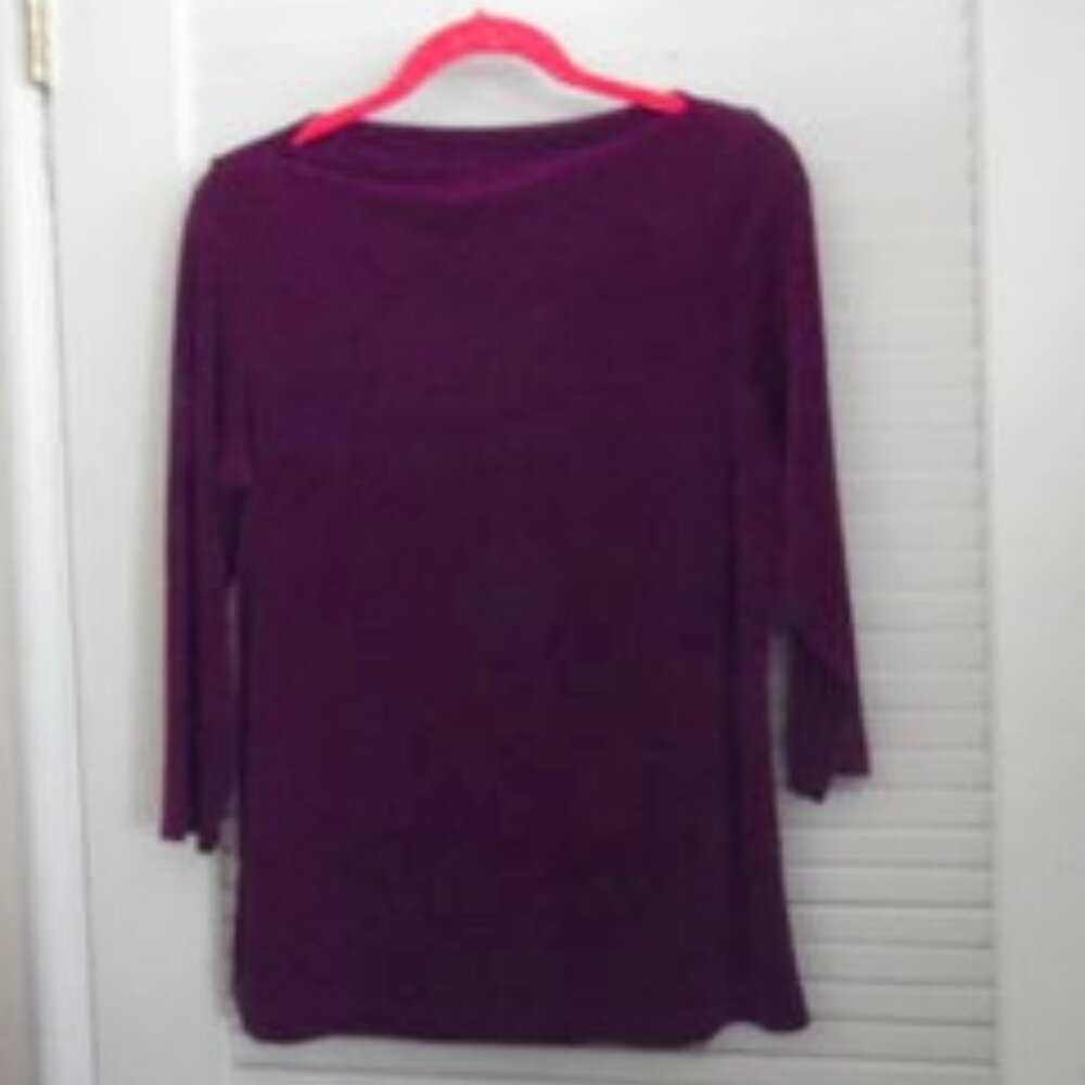 Citiknits Boat Neck 3/4" Sleeve Stretch Tunic Size Small